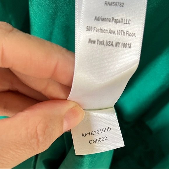 Adriana Papell Lace Sequin and Beaded  Kelly Green Maxi Dress 14P - Picture 13 of 14